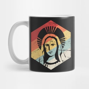 Retro Virgin Mary Icon | Catholic Design Mug